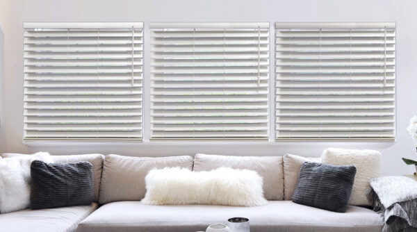 SmartPrivacy Faux Wood Blinds